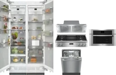 6 Piece Package Includes Refrigerator, Freezer, Cooktop, Wall Oven, Hood And Dishwasher