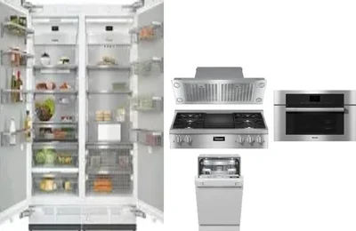 6 Piece Package Includes Refrigerator, Freezer, Cooktop, Wall Oven, Hood And Dishwasher