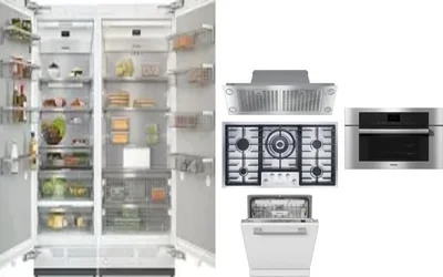 6 Piece Package Includes Refrigerator, Freezer, Cooktop, Wall Oven, Hood And Dishwasher