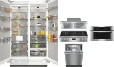 6 Piece Package Includes Refrigerator, Freezer, Cooktop, Wall Oven, Hood And Dishwasher
