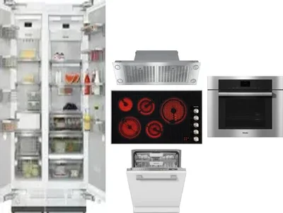 6 Piece Package Includes Refrigerator, Freezer, Cooktop, Wall Oven, Hood And Dishwasher