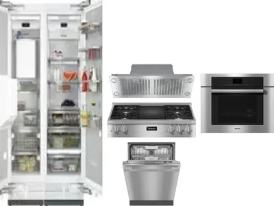 6 Piece Package Includes Refrigerator, Freezer, Cooktop, Wall Oven, Hood And Dishwasher