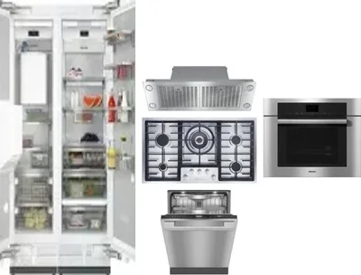 6 Piece Package Includes Refrigerator, Freezer, Cooktop, Wall Oven, Hood And Dishwasher