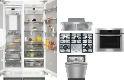 6 Piece Package Includes Refrigerator, Freezer, Cooktop, Wall Oven, Hood And Dishwasher