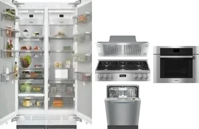 6 Piece Package Includes Refrigerator, Freezer, Cooktop, Wall Oven, Hood And Dishwasher
