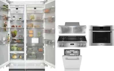 6 Piece Package Includes Refrigerator, Freezer, Cooktop, Wall Oven, Hood And Dishwasher