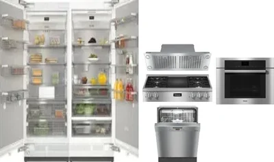 6 Piece Package Includes Refrigerator, Freezer, Cooktop, Wall Oven, Hood And Dishwasher