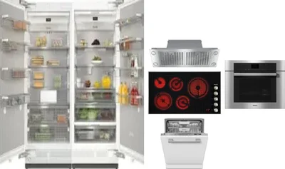 6 Piece Package Includes Refrigerator, Freezer, Cooktop, Wall Oven, Hood And Dishwasher