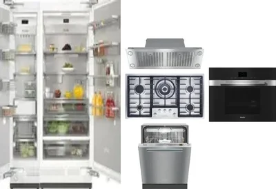 6 Piece Package Includes Refrigerator, Freezer, Cooktop, Wall Oven, Hood And Dishwasher