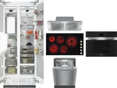6 Piece Package Includes Refrigerator, Freezer, Cooktop, Wall Oven, Hood And Dishwasher