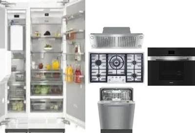 6 Piece Package Includes Refrigerator, Freezer, Cooktop, Wall Oven, Hood And Dishwasher