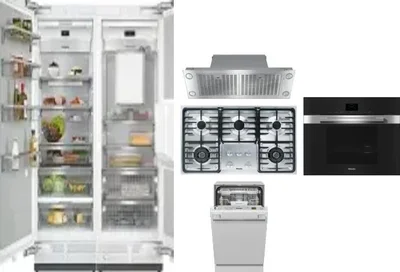 6 Piece Package Includes Refrigerator, Freezer, Cooktop, Wall Oven, Hood And Dishwasher