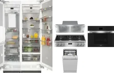 6 Piece Package Includes Refrigerator, Freezer, Cooktop, Wall Oven, Hood And Dishwasher