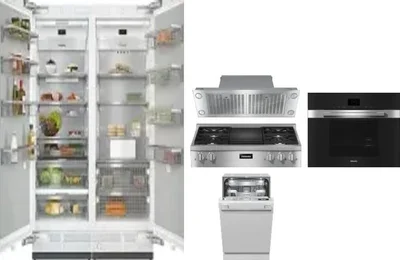 6 Piece Package Includes Refrigerator, Freezer, Cooktop, Wall Oven, Hood And Dishwasher