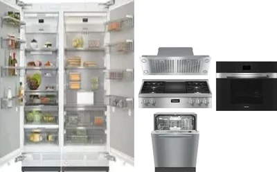 6 Piece Package Includes Refrigerator, Freezer, Cooktop, Wall Oven, Hood And Dishwasher