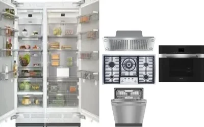 6 Piece Package Includes Refrigerator, Freezer, Cooktop, Wall Oven, Hood And Dishwasher