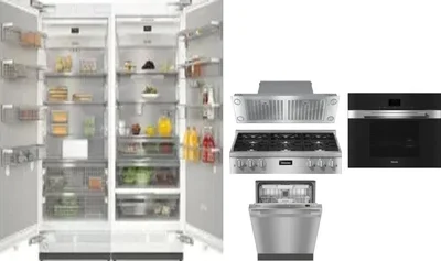 6 Piece Package Includes Refrigerator, Freezer, Cooktop, Wall Oven, Hood And Dishwasher