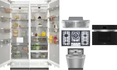 6 Piece Package Includes Refrigerator, Freezer, Cooktop, Wall Oven, Hood And Dishwasher
