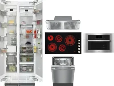 6 Piece Package Includes Refrigerator, Freezer, Cooktop, Wall Oven, Hood And Dishwasher