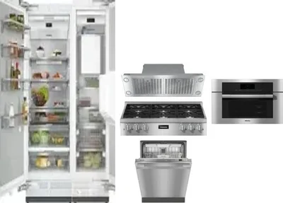 6 Piece Package Includes Refrigerator, Freezer, Cooktop, Wall Oven, Hood And Dishwasher
