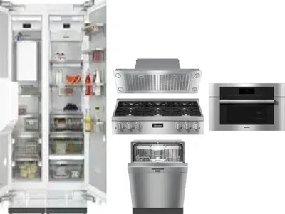 6 Piece Package Includes Refrigerator, Freezer, Cooktop, Wall Oven, Hood And Dishwasher