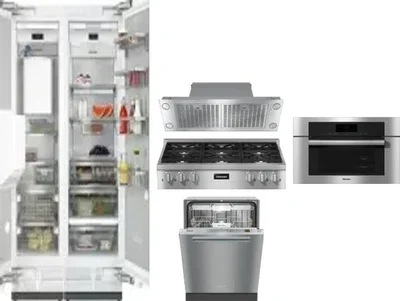 6 Piece Package Includes Refrigerator, Freezer, Cooktop, Wall Oven, Hood And Dishwasher