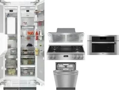 6 Piece Package Includes Refrigerator, Freezer, Cooktop, Wall Oven, Hood And Dishwasher