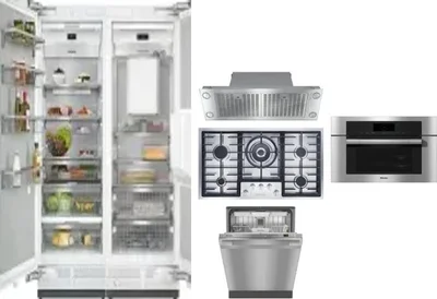 6 Piece Package Includes Refrigerator, Freezer, Cooktop, Wall Oven, Hood And Dishwasher