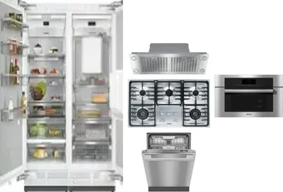 6 Piece Package Includes Refrigerator, Freezer, Cooktop, Wall Oven, Hood And Dishwasher
