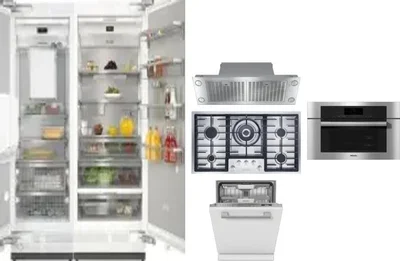 6 Piece Package Includes Refrigerator, Freezer, Cooktop, Wall Oven, Hood And Dishwasher