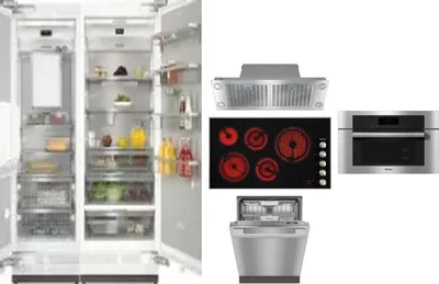 6 Piece Package Includes Refrigerator, Freezer, Cooktop, Wall Oven, Hood And Dishwasher