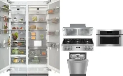 6 Piece Package Includes Refrigerator, Freezer, Cooktop, Wall Oven, Hood And Dishwasher