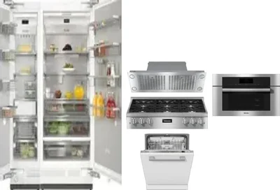 6 Piece Package Includes Refrigerator, Freezer, Cooktop, Wall Oven, Hood And Dishwasher