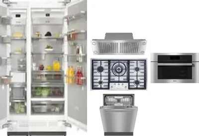 6 Piece Package Includes Refrigerator, Freezer, Cooktop, Wall Oven, Hood And Dishwasher