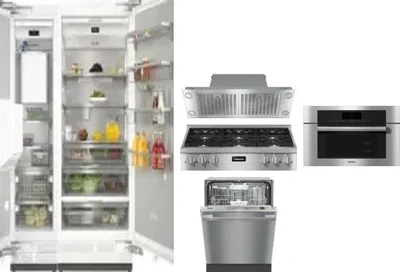6 Piece Package Includes Refrigerator, Freezer, Cooktop, Wall Oven, Hood And Dishwasher