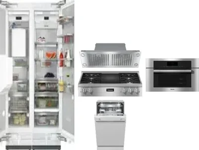 6 Piece Package Includes Refrigerator, Freezer, Cooktop, Wall Oven, Hood And Dishwasher