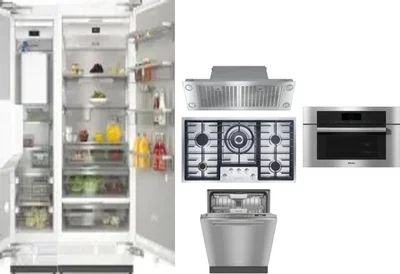 6 Piece Package Includes Refrigerator, Freezer, Cooktop, Wall Oven, Hood And Dishwasher