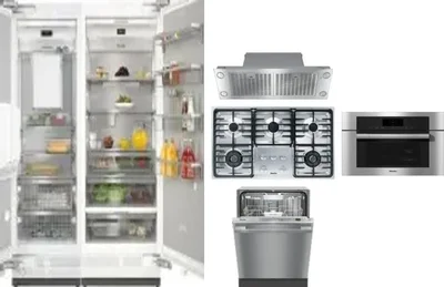 6 Piece Package Includes Refrigerator, Freezer, Cooktop, Wall Oven, Hood And Dishwasher
