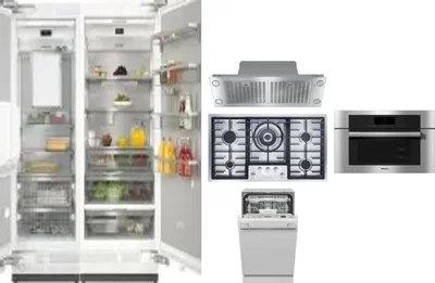 6 Piece Package Includes Refrigerator, Freezer, Cooktop, Wall Oven, Hood And Dishwasher