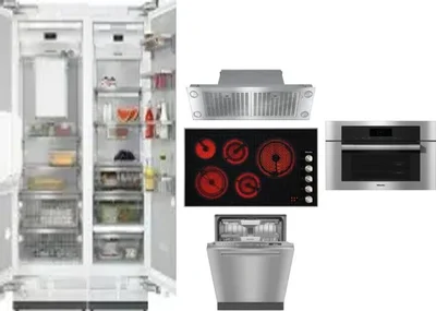6 Piece Package Includes Refrigerator, Freezer, Cooktop, Wall Oven, Hood And Dishwasher