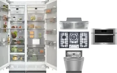 6 Piece Package Includes Refrigerator, Freezer, Cooktop, Wall Oven, Hood And Dishwasher