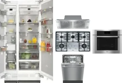 6 Piece Package Includes Refrigerator, Freezer, Cooktop, Wall Oven, Hood And Dishwasher