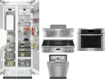6 Piece Package Includes Refrigerator, Freezer, Cooktop, Wall Oven, Hood And Dishwasher