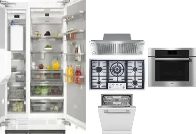 6 Piece Package Includes Refrigerator, Freezer, Cooktop, Wall Oven, Hood And Dishwasher