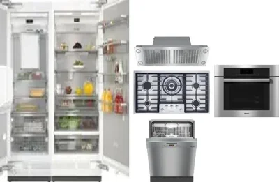 6 Piece Package Includes Refrigerator, Freezer, Cooktop, Wall Oven, Hood And Dishwasher