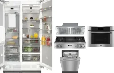 6 Piece Package Includes Refrigerator, Freezer, Cooktop, Wall Oven, Hood And Dishwasher