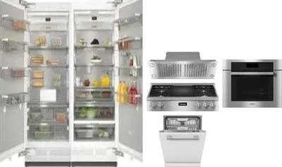 6 Piece Package Includes Refrigerator, Freezer, Cooktop, Wall Oven, Hood And Dishwasher