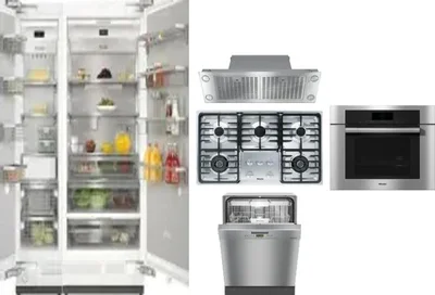 6 Piece Package Includes Refrigerator, Freezer, Cooktop, Wall Oven, Hood And Dishwasher