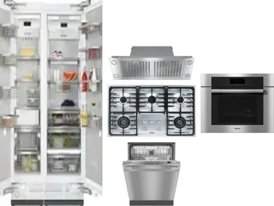 6 Piece Package Includes Refrigerator, Freezer, Cooktop, Wall Oven, Hood And Dishwasher