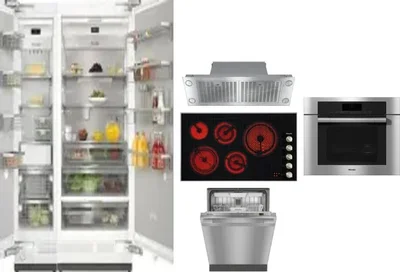 6 Piece Package Includes Refrigerator, Freezer, Cooktop, Wall Oven, Hood And Dishwasher
